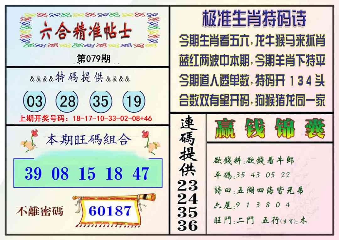 079期精准贴士[图]
